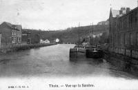 carte postale ancienne de Thuin Vue sur la Sambre