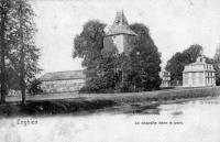 carte postale ancienne de Enghien La chapelle dans le parc