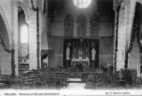 carte postale ancienne de Celles-en-Hainaut Nouvelle église (intérieur)