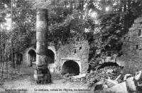 carte postale ancienne de Cambron-Casteau Le Château, ruines de l'église, les tombeaux