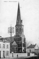 carte postale ancienne de Hyon Place et l'église