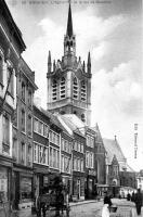 carte postale ancienne de Enghien L'église vue de la rue de Bruxelles