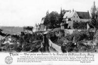 carte postale ancienne de Thuin Vue prise au dessus de la fontaine St-Pierre Posty Bury