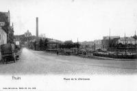 carte postale ancienne de Thuin Place de la ville -basse