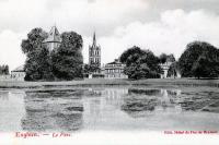 carte postale ancienne de Enghien Le parc