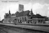 carte postale ancienne de Saint-Ghislain Intérieur de la Gare