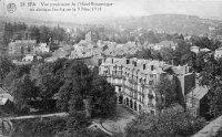 carte postale ancienne de Spa Vue postérieure de l'Hôtel Britannique où abdiqua l'ex-Kaiser le 9 nov 1918