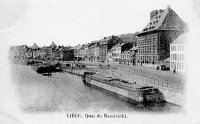 carte postale ancienne de Liège Quai de Maestricht