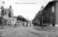 carte postale ancienne de Huy Promenade des Fossés