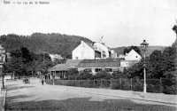 carte postale ancienne de Spa La rue de la station