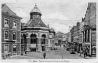 carte postale ancienne de Spa Pouhon Pierre le Grand et rue Rogier
