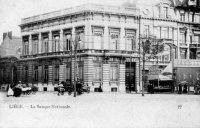 carte postale ancienne de Liège La banque nationale
