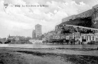 carte postale ancienne de Huy La rive droite de la Meuse