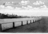 carte postale ancienne de Seraing Panorama sur le château Cockerill, le pont et la Meuse