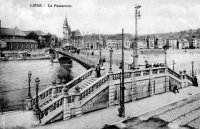 carte postale ancienne de Liège La passerelle