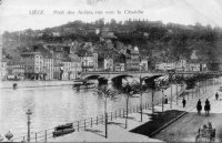 carte postale de Liège Pont des arches, vue vers la Citadelle