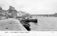 carte postale de Liège Pont Maghin et Maison Curtius