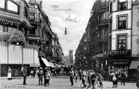 carte postale ancienne de Liège La rue Léopold
