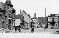 carte postale ancienne de Pepinster Rue Neuve vers l'Hôtel de Ville