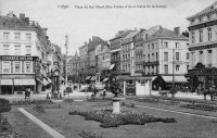 postkaart van Luik Place du Roi Albert (rue Vinâve d'Ile et statue de la Vierge)