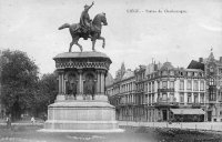carte postale de Liège Statue de Charlemagne (Parc d'Avroy)