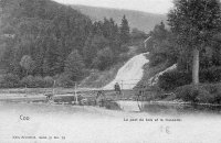 carte postale ancienne de Coo Le Pont de bois et la Cascade
