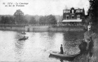 carte postale ancienne de Spa Le canotage au lac de Warfaaz