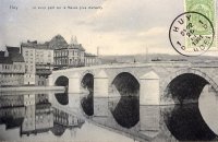 postkaart van Hoei Le vieux pont sur la Meuse (vue d'amont)