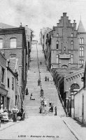 carte postale ancienne de Liège Montagne de Bueren