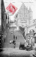 carte postale ancienne de Liège Montagne de Bueren