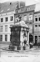carte postale ancienne de Liège Fontaine Saint-Jean (rue Hors-Château)