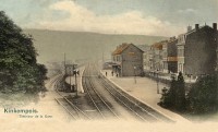 carte postale ancienne de Kinkempois Intérieur de la gare