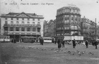 carte postale de Liège Place St Lambert - Les Pigeons