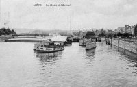 carte postale de Liège La Meuse à l'Evêché