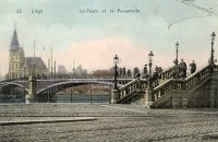carte postale de Liège La Poste et la Passerelle