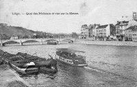 carte postale de Liège Quai des Pêcheurs et vue sur la Meuse