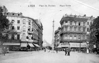 carte postale de Liège Place du Théatre - Place Verte