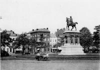 carte postale ancienne de Liège Statue de Charlemagne (Parc d'Avroy)