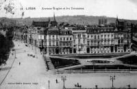 carte postale de Liège Avenue Rogier et les terrasses