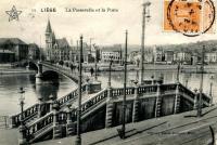 carte postale de Liège La passerelle et la poste