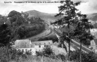 carte postale ancienne de Aywaille Le chemin de fer et le château Moulon