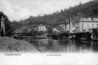 carte postale ancienne de Chaudfontaine Le pont suspendu