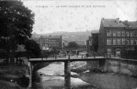 carte postale ancienne de Verviers Le pont Hombiet et rue Raymond