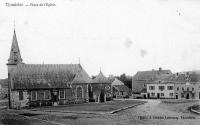 carte postale ancienne de Thimister Place de l'église