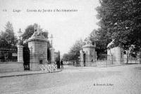carte postale ancienne de Liège Entrée du jardin d'acclimatation