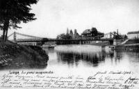 carte postale de Liège Le pont suspendu
