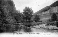carte postale ancienne de Trois-Ponts La Salm en amont