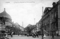 carte postale de Liège Place du Marché et Hôtel de ville