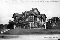 carte postale ancienne de Spa Le château sous bois habité par Hindenburg pendant le séjour G.Q.G allemand en 1918