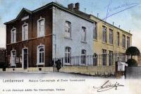 carte postale ancienne de Lambermont Maison communale et Ecole communale